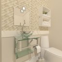 Ver imagem 1 de GABINETE DE VIDRO PARA BANHEIRO 40CM INOX INCOLOR