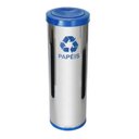 Ver imagem 1 de Lixeira de Aço Inox 50l com Tampa Plastica Meia Esfera Jsn Cor:cinza