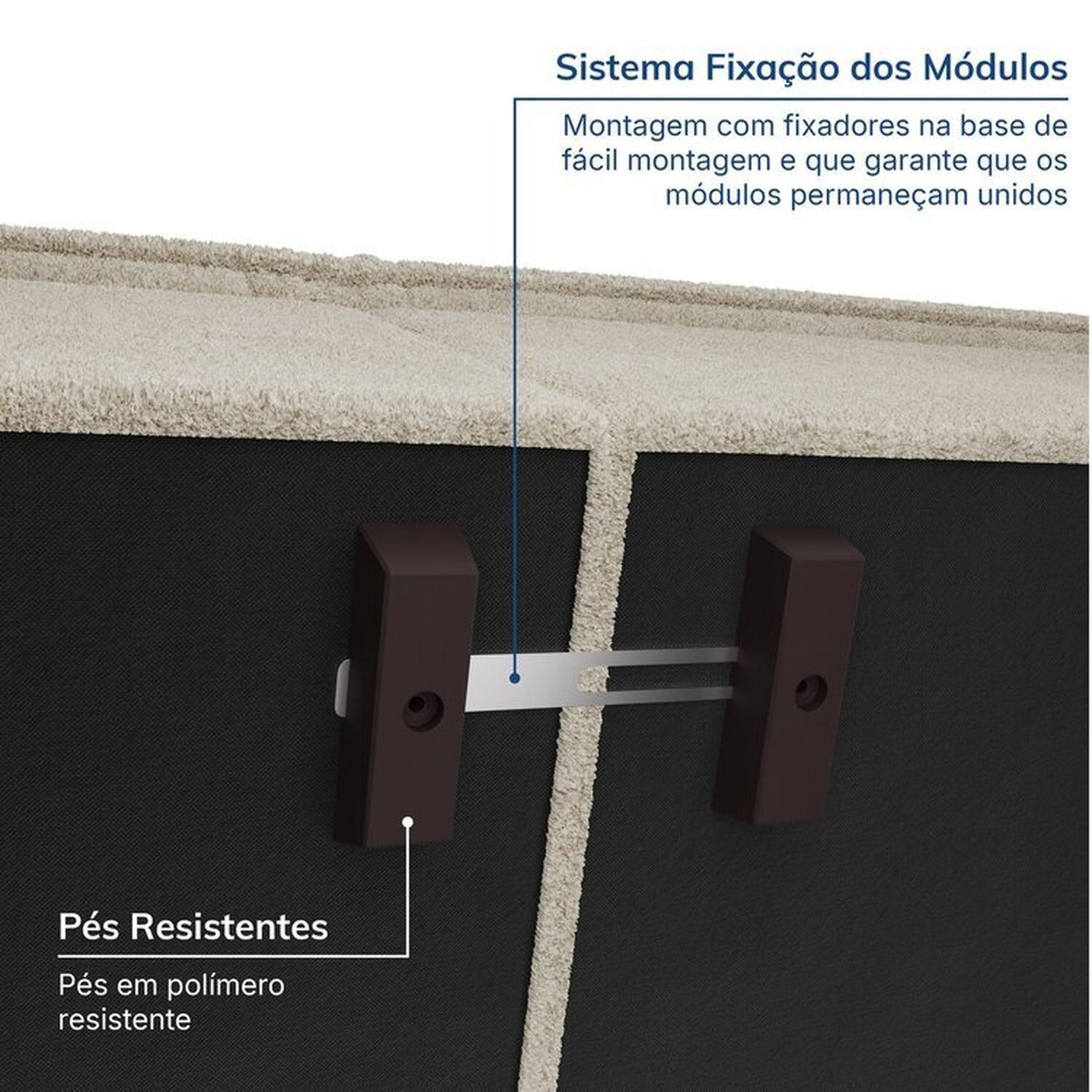 Sofá Modular 1 Módulo Direito 1 Módulo Central 1 Puff Zen Cabecasa Madeiramadeira - 4