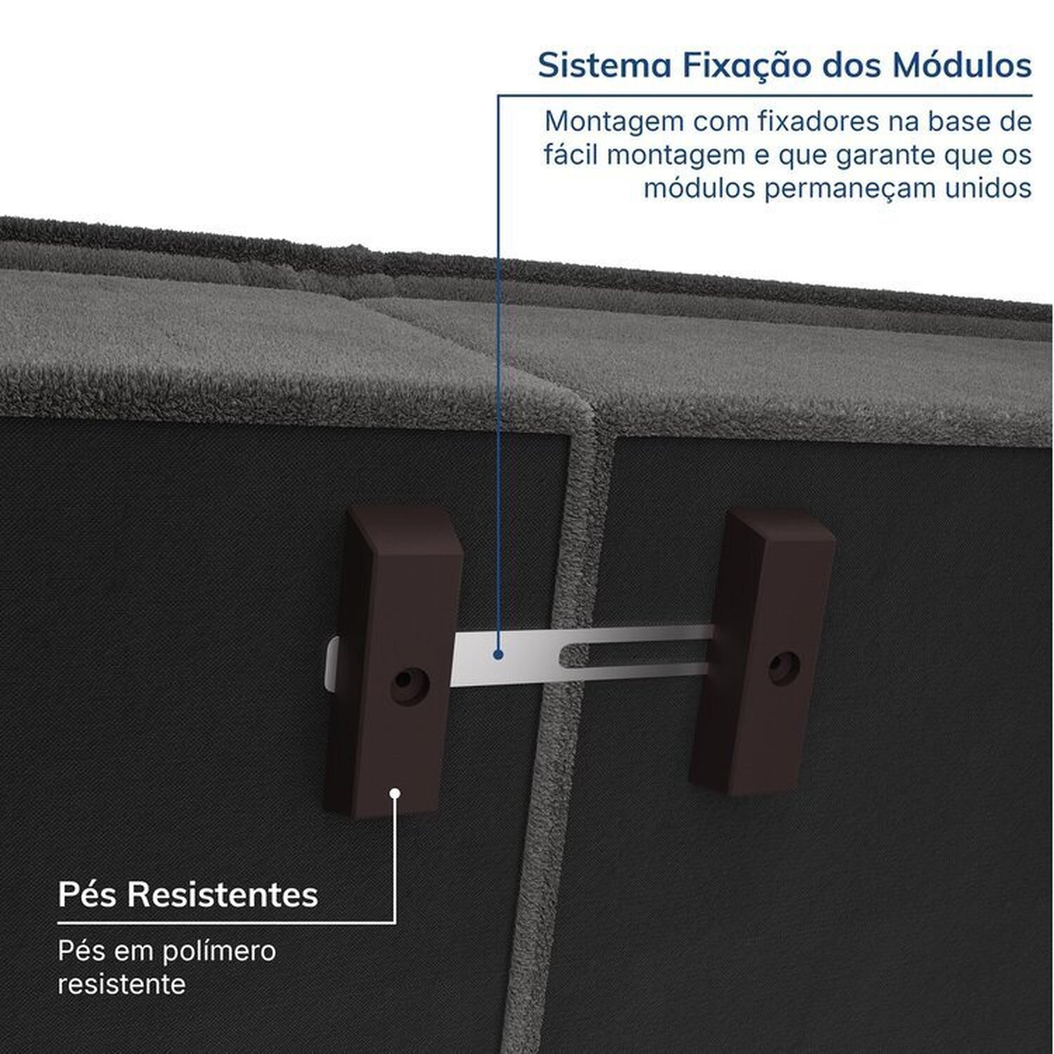 Sofá Modular 1 Módulo Direito 1 Módulo Central 1 Puff Zen Cabecasa Madeiramadeira - 4