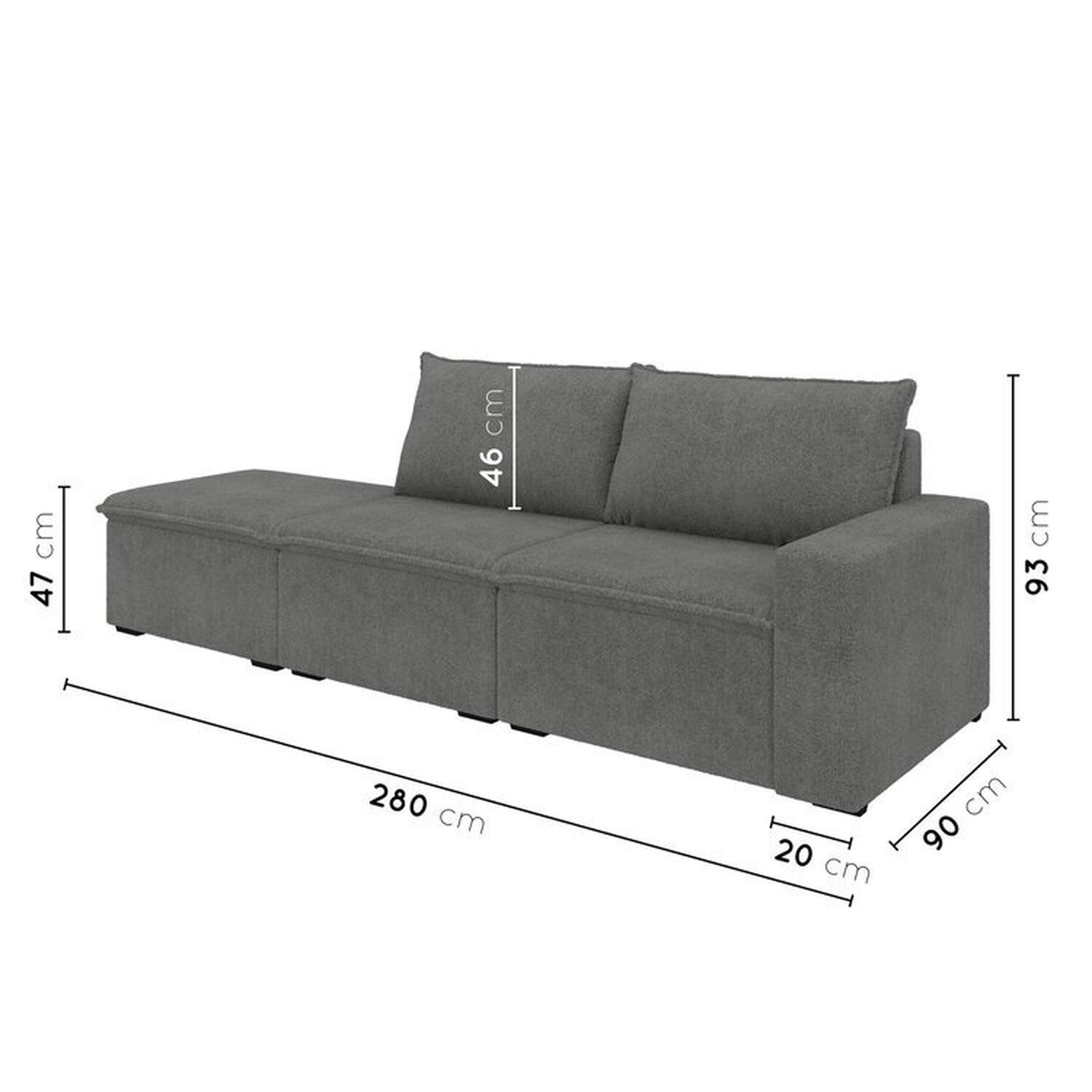 Sofá Modular 1 Módulo Direito 1 Módulo Central 1 Puff Zen Cabecasa Madeiramadeira - 3