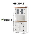 Ver imagem 4 de Cristaleira 4 Portas e 2 Gavetas Madeira Maciça Branco