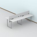 Ver imagem 1 de Escrivaninha Plataforma 4 Lugares Aço 240cm Linha Corporativa Light Branco