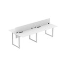 Ver imagem 2 de Escrivaninha Plataforma 4 Lugares Aço 240cm Linha Corporativa Light Branco