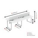 Ver imagem 3 de Escrivaninha Plataforma 4 Lugares Aço 240cm Linha Corporativa Light Branco