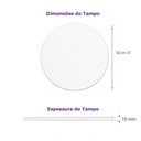 Ver imagem 2 de Tampo Redondo 50cm para Mesa Mdf 15mm Branco