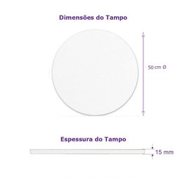 Tampo Redondo 50cm para Mesa Mdf 15mm Branco - 2