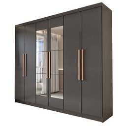 Guarda-roupa Casal Odisseia 6 Portas 2 Gavetas com Espelho - Panorama Móveis - 4