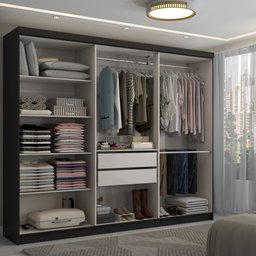 Guarda-roupa Casal Odisseia 6 Portas 2 Gavetas com Espelho - Panorama Móveis - 2