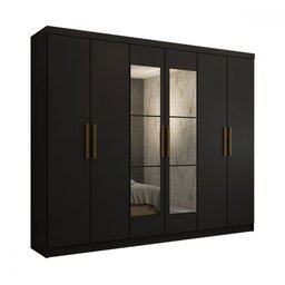 Guarda-roupa Casal Odisseia 6 Portas 2 Gavetas com Espelho - Panorama Móveis - 3