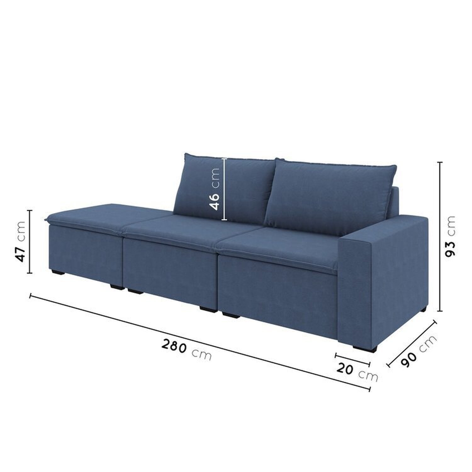 Sofá Modular 1 Módulo Direito 1 Módulo Central 1 Puff Zen Cabecasa Madeiramadeira - 3