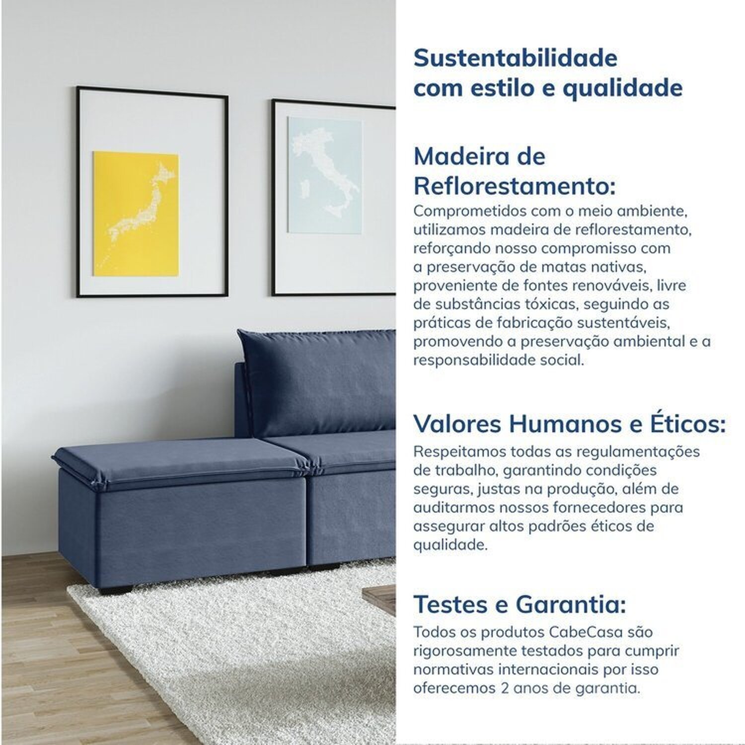 Sofá Modular 1 Módulo Direito 1 Módulo Central 1 Puff Zen Cabecasa Madeiramadeira - 8