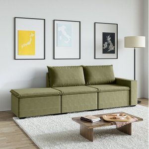 Sofá Modular 1 Módulo Direito 1 Módulo Central 1 Puff Zen Cabecasa Madeiramadeira