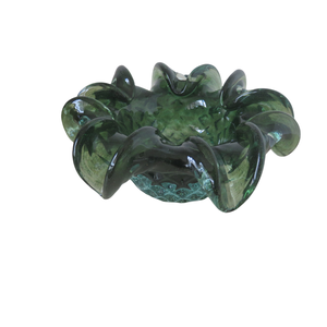 Vaso Tipo Murano de Vidro Verde 15 X 18 Cm Casa Del Grande