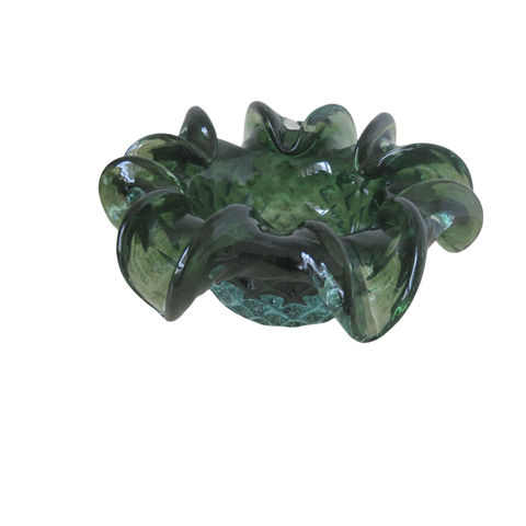 Vaso Tipo Murano de Vidro Verde 15 X 18 Cm Casa Del Grande