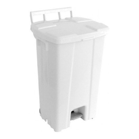 Cesto Lixeira Com Rodas E Pedal 100l Marca Jsn:Branco