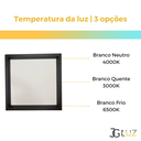 Ver imagem 4 de Kit 10 Painel Led Recuado Sobrepor 24w Plafon Quadrado - Preto - Branco Neutro 4000k - 110v/220v