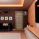 Ver imagem 3 de Kit com 2 Folhas de Porta Madeira Decorada 210x70cm Espessura 3,5cm Neblina MGM Marrom/Carvalho Queb