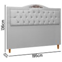 Ver imagem 4 de Cabeceira Estofada Provençal 195cm para Cama Box King Linho - Sofa Store:linho Cinza Claro