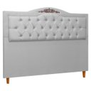 Ver imagem 1 de Cabeceira Estofada Provençal 195cm para Cama Box King Linho - Sofa Store:linho Cinza Claro