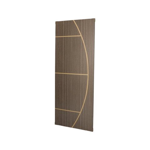 Kit com 2 Folhas de Porta Madeira Decorada 210x70cm Espessura 3,5cm Neblina MGM Marrom/Carvalho Queb