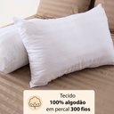 Ver imagem 2 de Kit 4 Travesseiros 100% Algodão Antialérgico Percal 300 Fios Extramacio 50x70cm - Bf Colchões