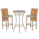 Ver imagem 1 de Mesa Bistrô e 2 Banquetas Roma Fendi Corda Estofado 7 Trama Terra Cota