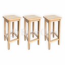 Ver imagem 4 de Kit 3 Bancos Alto de Madeira p Área de Lazer e Cozinha