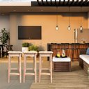 Ver imagem 2 de Kit 3 Bancos Alto de Madeira p Área de Lazer e Cozinha