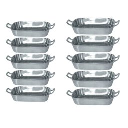 Jogo Assadeiras Alumínio Polido 28 e 36cm com alças Trem Legal - 1