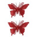 Ver imagem 6 de Jogo 4 Borboletas Vermelho Glitter 12x18cm Enfeite Natal com Presilha