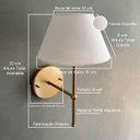 Ver imagem 4 de Arandela de Parede Clássica Alumínio com Cúpula Tecido Algodão Ref 16