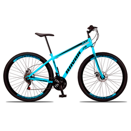 Bicicleta Aro 29 Shimano Traseiro Aço 21 Velocidades Marchas:azul Celeste - 1