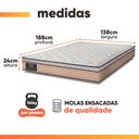 Ver imagem 4 de Cama Box Baú Casal Gazin Colchão Molas Ensacadas 138x188x65cm Maximus Bege/Marrom
