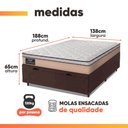 Ver imagem 3 de Cama Box Baú Casal Gazin Colchão Molas Ensacadas 138x188x65cm Maximus Bege/Marrom