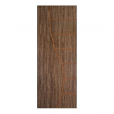 Kit com 3 Folhas de Porta Madeira Decorada 210x90cm Espessura 3,5cm Cantareira MGM Marrom/Carvalho Quebec