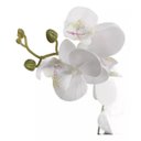 Ver imagem 2 de Arranjo com Orquídea Artificial com Vaso Prata e 4 Orquídeas