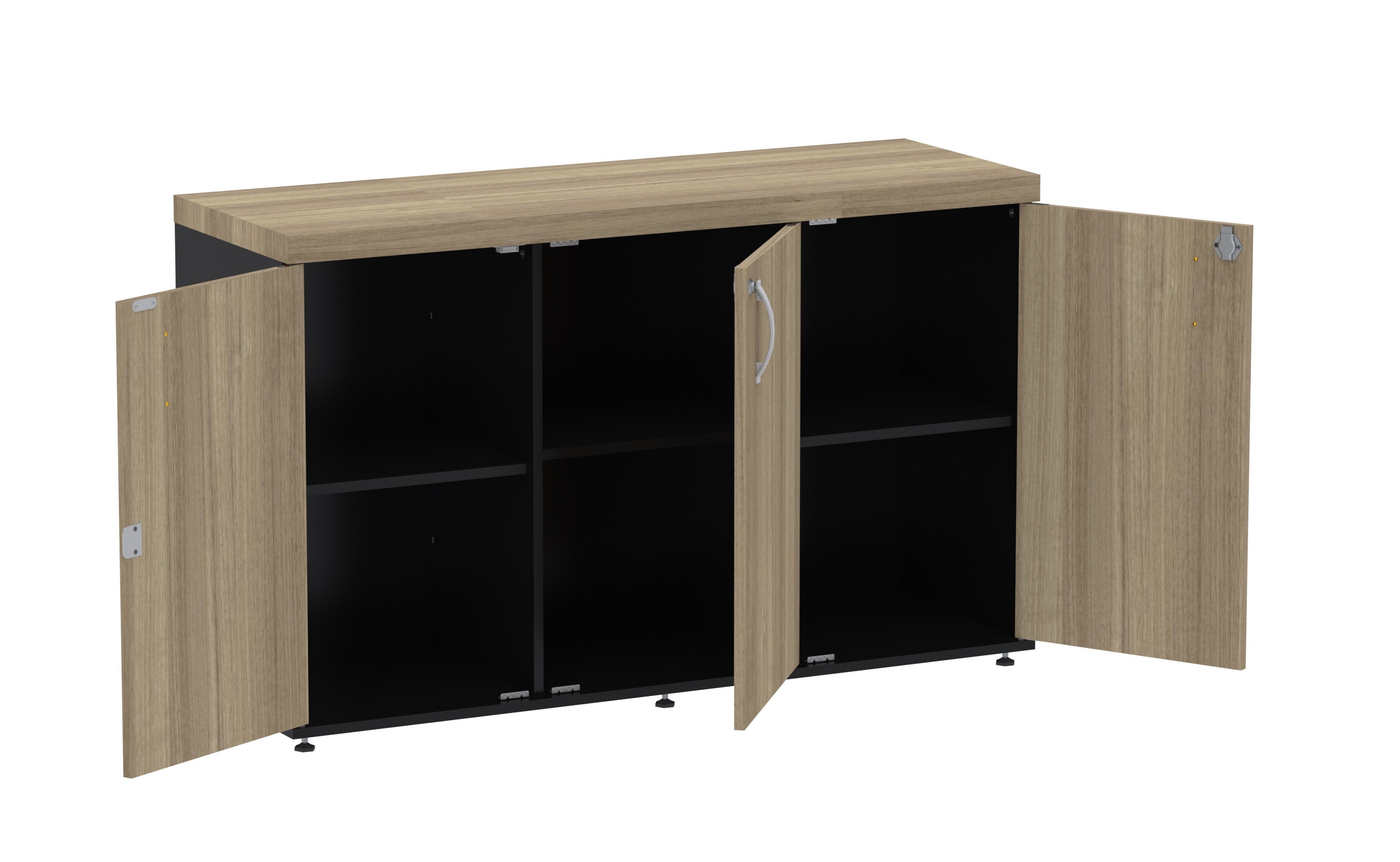 Armario Credenza com 3 Portas 1215x407mm Pe 40 Pandin Noce Naturalle - 2