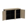 Armario Credenza com 3 Portas 1215x407mm Pe 40 Pandin Noce Naturalle - 2