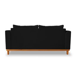 Sofá Moderno Viena 3 Lugares Com Base de Madeira Suede Preto - Madeira Prima Deccor - 5 Sofá Moderno Viena 3 Lugares Com Base de Madeira Suede Preto - Madeira Prima Deccor - 5