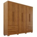 Ver imagem 3 de Guarda-Roupa Casal com Pés 6 Portas 4 Gavetas Texas Premium Marrom/Cinamomo