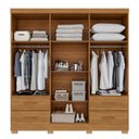 Ver imagem 5 de Guarda-Roupa Casal com Pés 6 Portas 4 Gavetas Texas Premium Marrom/Cinamomo
