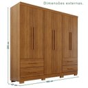 Ver imagem 4 de Guarda-Roupa Casal com Pés 6 Portas 4 Gavetas Texas Premium Marrom/Cinamomo