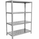 Ver imagem 2 de Estante 4 Planos Perfurados Inox 430 | 110×48,5x180cm