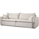 Ver imagem 2 de Sofá 3 Lugares Retrátil Reclinável para Sala de Estar 210cm Sumaya K01 Veludo Bege - Lyam Decor
