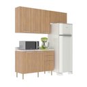Ver imagem 4 de Cozinha Modulada Estela 200cm Aéreo e Balcão 3 Peças Cor:freijó