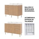Ver mais imagens de Cozinha Modulada Estela 200cm Aéreo e Balcão 3 Peças Cor:freijó