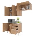 Ver imagem 5 de Cozinha Modulada Estela 200cm Aéreo e Balcão 3 Peças Cor:freijó