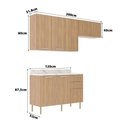 Ver imagem 3 de Cozinha Modulada Estela 200cm Aéreo e Balcão 3 Peças Cor:freijó