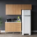 Ver imagem 1 de Cozinha Modulada Estela 200cm Aéreo e Balcão 3 Peças Cor:freijó